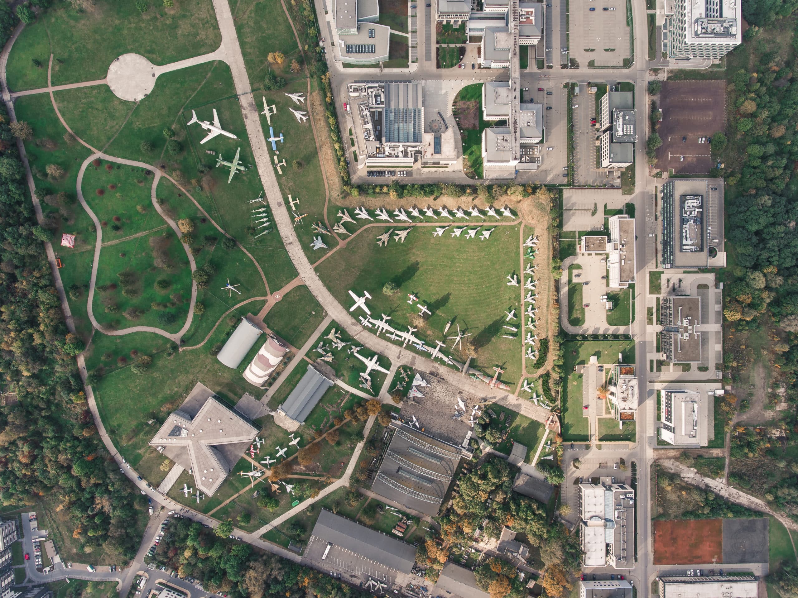 Aerial,View,Of,The,Air,Park,Near,Krakow,City,Center.