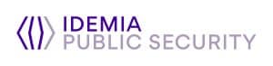 IDEMIA Public Security logo featuring a purple geometric hexagon to the left of the words IDEMIA PUBLIC SECURITY in bold purple and gray text, reflecting airport priorities and passenger expectations on a clean white background.